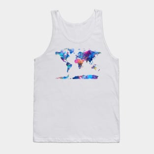 world map watercolor Tank Top